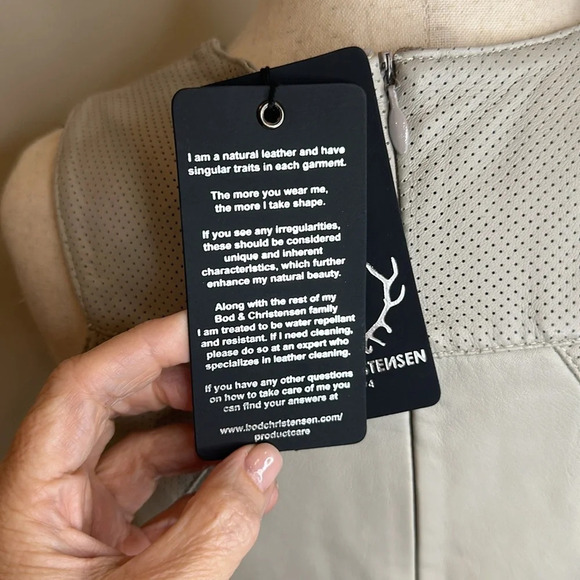 BOD & CHRISTENSEN DOLLY GENUINE LEATHER DRESS ZIPPER POCKETS NEW WITH TAGS - Picture 10 of 10